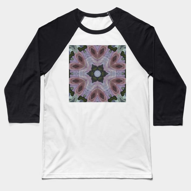 Abstract Sci-fi bio-tech Kaleidoscope pattern (Seamless) 21 Baseball T-Shirt by Swabcraft